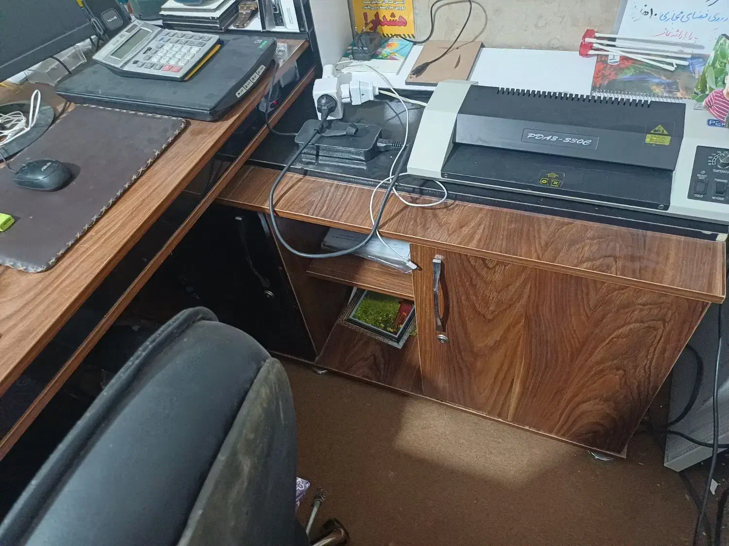 میز مدیریت سه بعدی MDF طرح ال و سه تکه|مبلمان اداری|شیراز, کوزه گری|دیوار