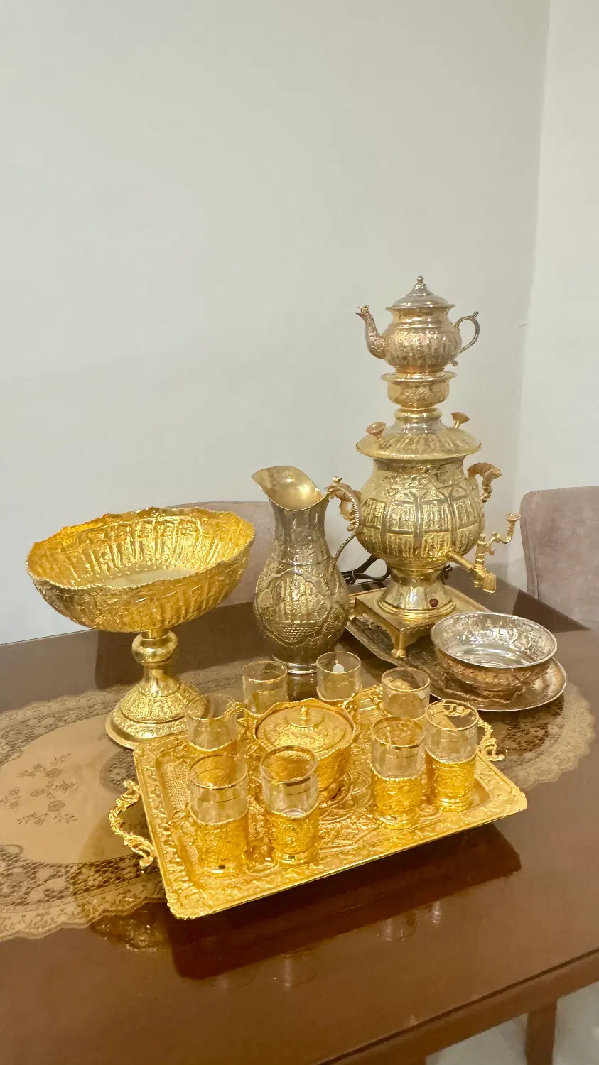 سماور برقی برنجی اب طلا|سماور، چایساز، قهوهساز|تهران, شهرک خرازی|دیوار