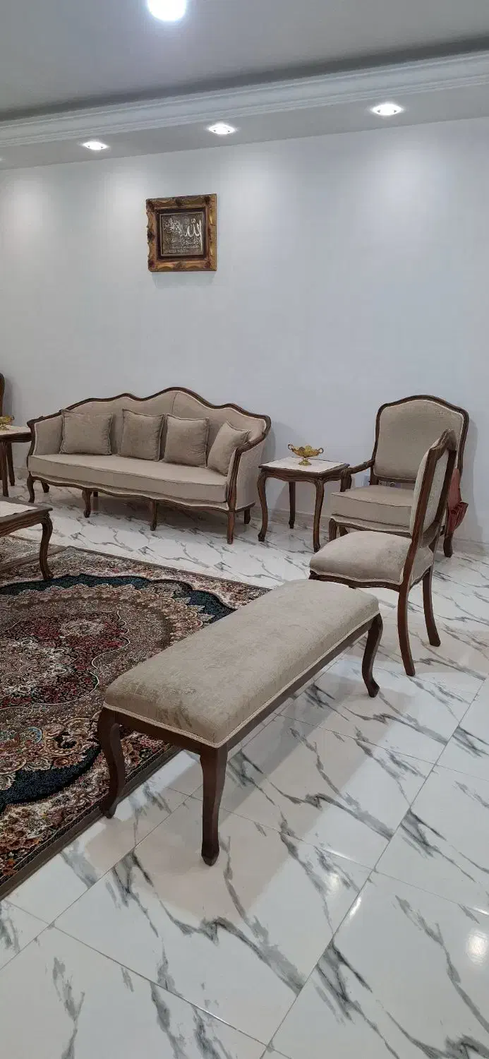مبل فرانسوی 7 نفره با چوب راش|مبلمان خانگی و میز عسلی|وحیدیه, |دیوار