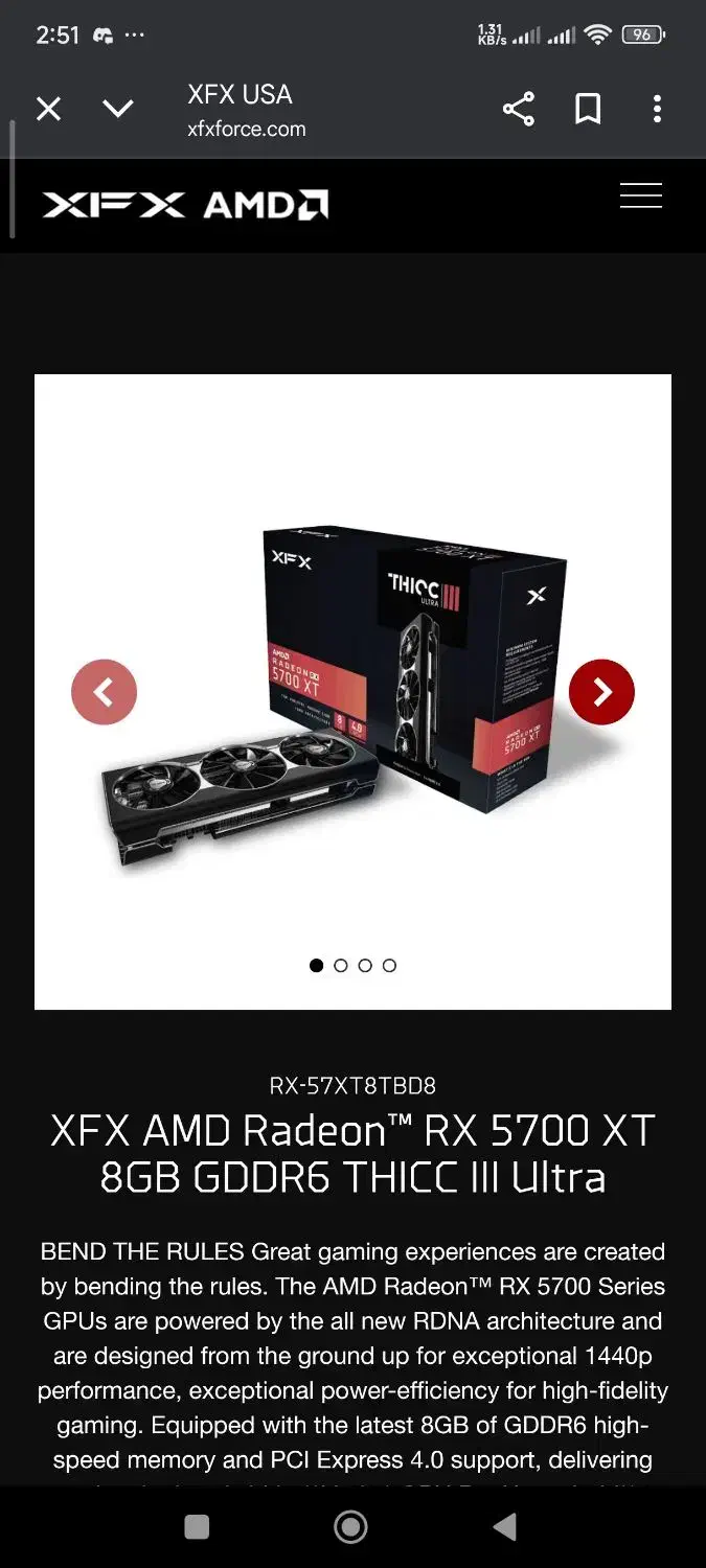 5700 xfx thicc|قطعات و لوازم جانبی رایانه|کرمانشاه, |دیوار