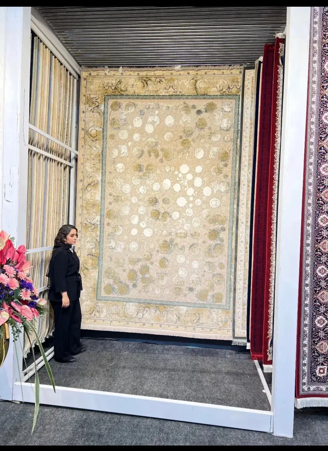 فرش جردن ۱۲۷۰ شانه تراکم ۴۵۰۰ رنگ کرم ۱۲ متری|فرش|شیراز, فرهنگیان|دیوار