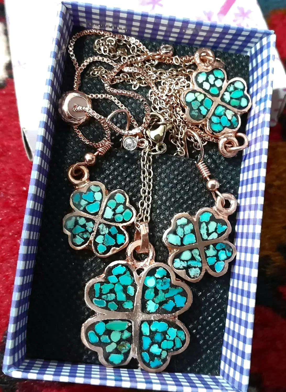 نیم ست طلاروس فیروزه نیشابور|جواهرات|بستان آباد, |دیوار