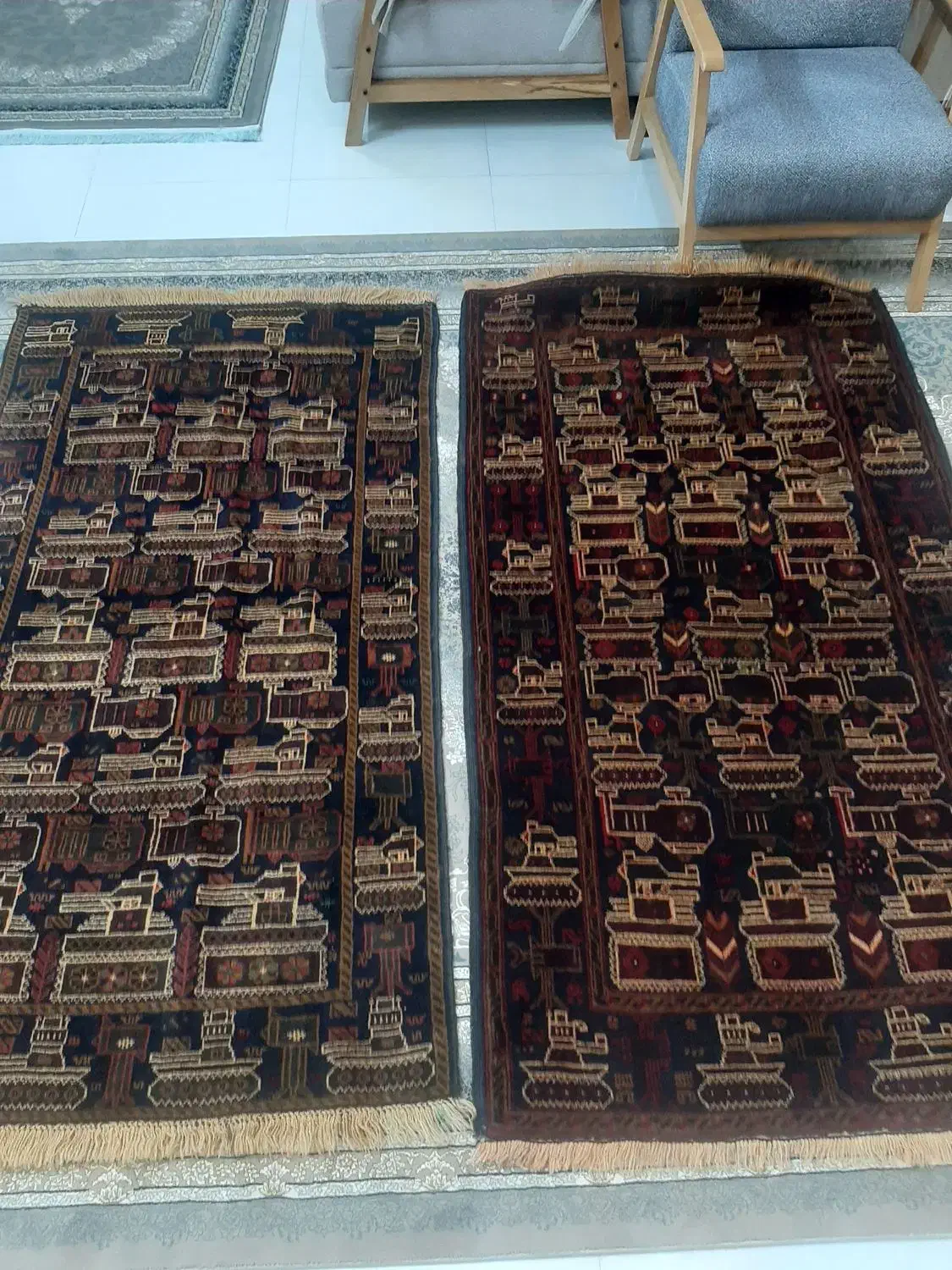 قالیچه بلوچی چله پشم جفتی|فرش|اصفهان, کوی ولی عصر|دیوار