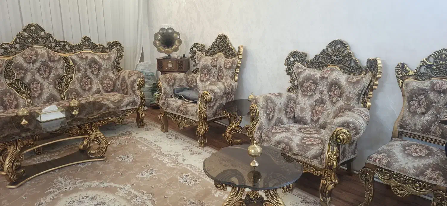 مبل سلطنتی 9 نفره|مبلمان خانگی و میز عسلی|چناران, |دیوار