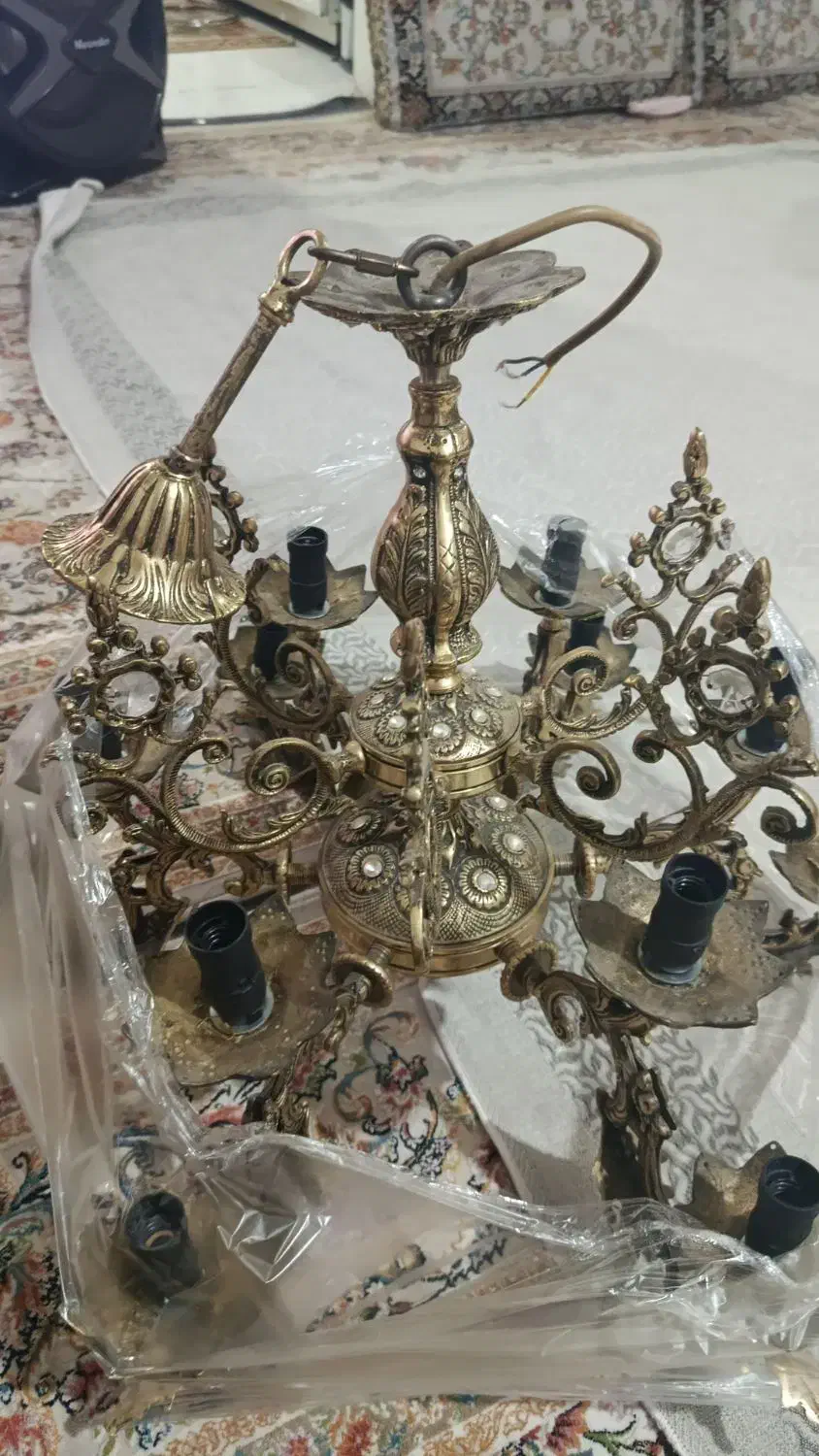 دوعدد لوستر برنز|لوستر و چراغ آویز|سنندج, |دیوار