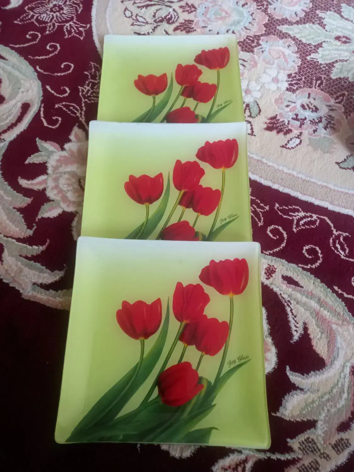 شش عدد بشقاب مربی بفرش میرسد|ظروف سرو و پذیرایی|بیجار, |دیوار