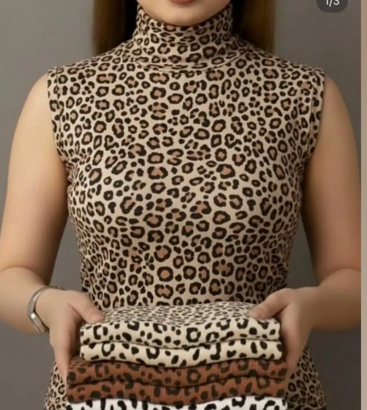 تاپ یقه اسکی پلنگی|لباس|تبریز, |دیوار