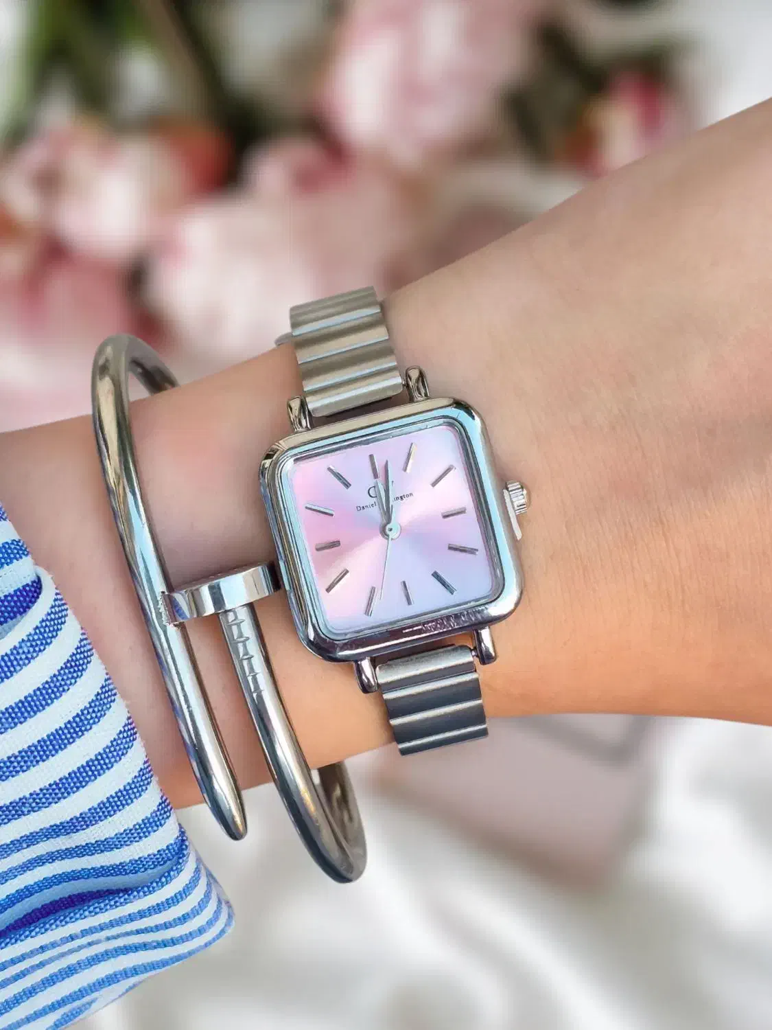 ساعت زنانه مربعی دنیل ولینگتون DW (هدیه روز زن)|ساعت|تبریز, |دیوار