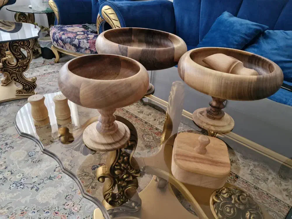 ظروف چوبی همراه نمک پاش و قندان|ظروف سرو و پذیرایی|تهران, مجیدیه|دیوار