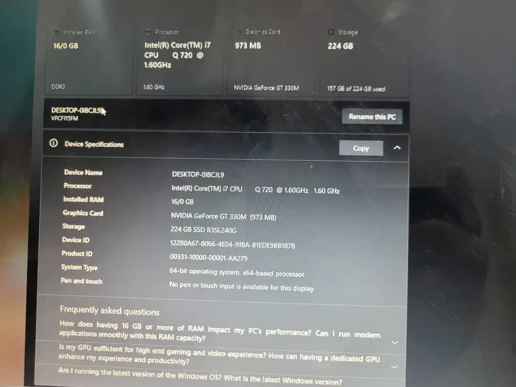 وایو ۱۶.۴ اینچ کور آی ۷|رایانه همراه|تهران, جوانمردان (اندیشه)|دیوار