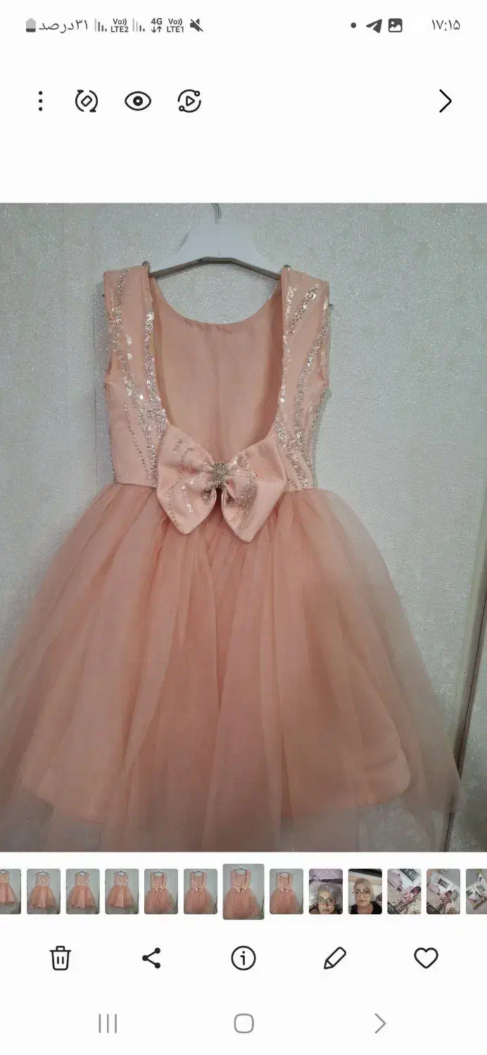 پیراهن دخترانه مجلسی فقط ی بار تن خورده|کفش و لباس بچه|اسلام‌شهر, مظفریه|دیوار