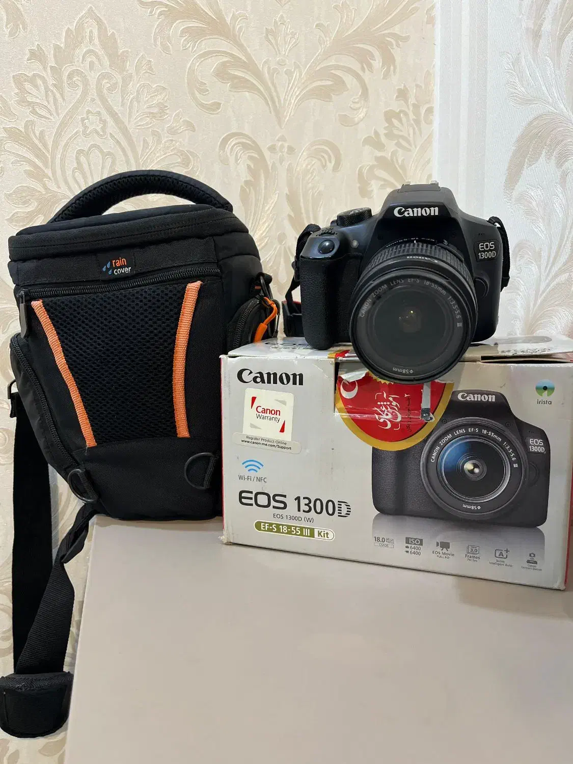 Canon 1300D تمیز و کمکار با لنز،جعبه و کیف|دوربین عکاسی و فیلمبرداری|اهواز, کوروش|دیوار