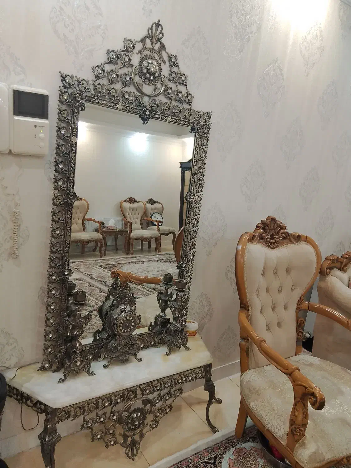 آینه شمعدان برنز|بوفه، ویترین، کنسول|تهران, مشیریه|دیوار