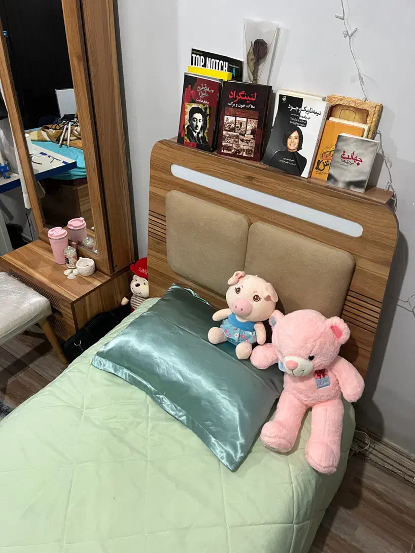 تختخواب تک نفره+دوکشو زیرتخت|تخت و سرویس خواب|گنبد کاووس, |دیوار