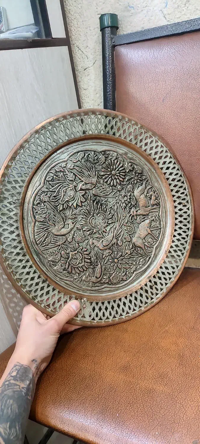 سینی عتیقه آنتیک|کلکسیون اشیاء عتیقه|قم, نیروگاه|دیوار