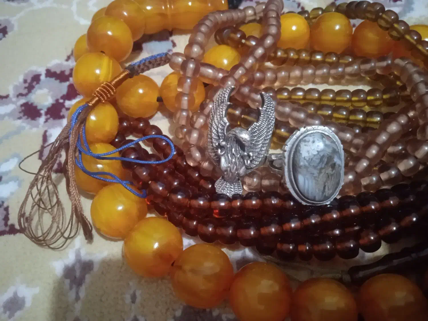 انگشتر نقره و تسبیح سندلوس|جواهرات|مرودشت, ژیان|دیوار