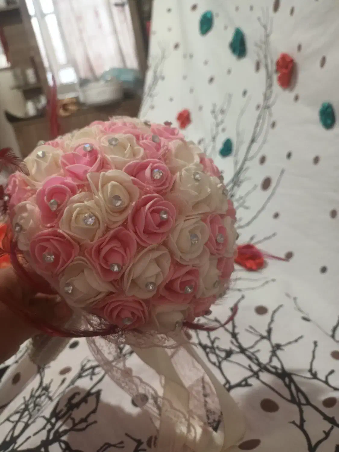 گل عروس|گل مصنوعی|یاسوج, |دیوار