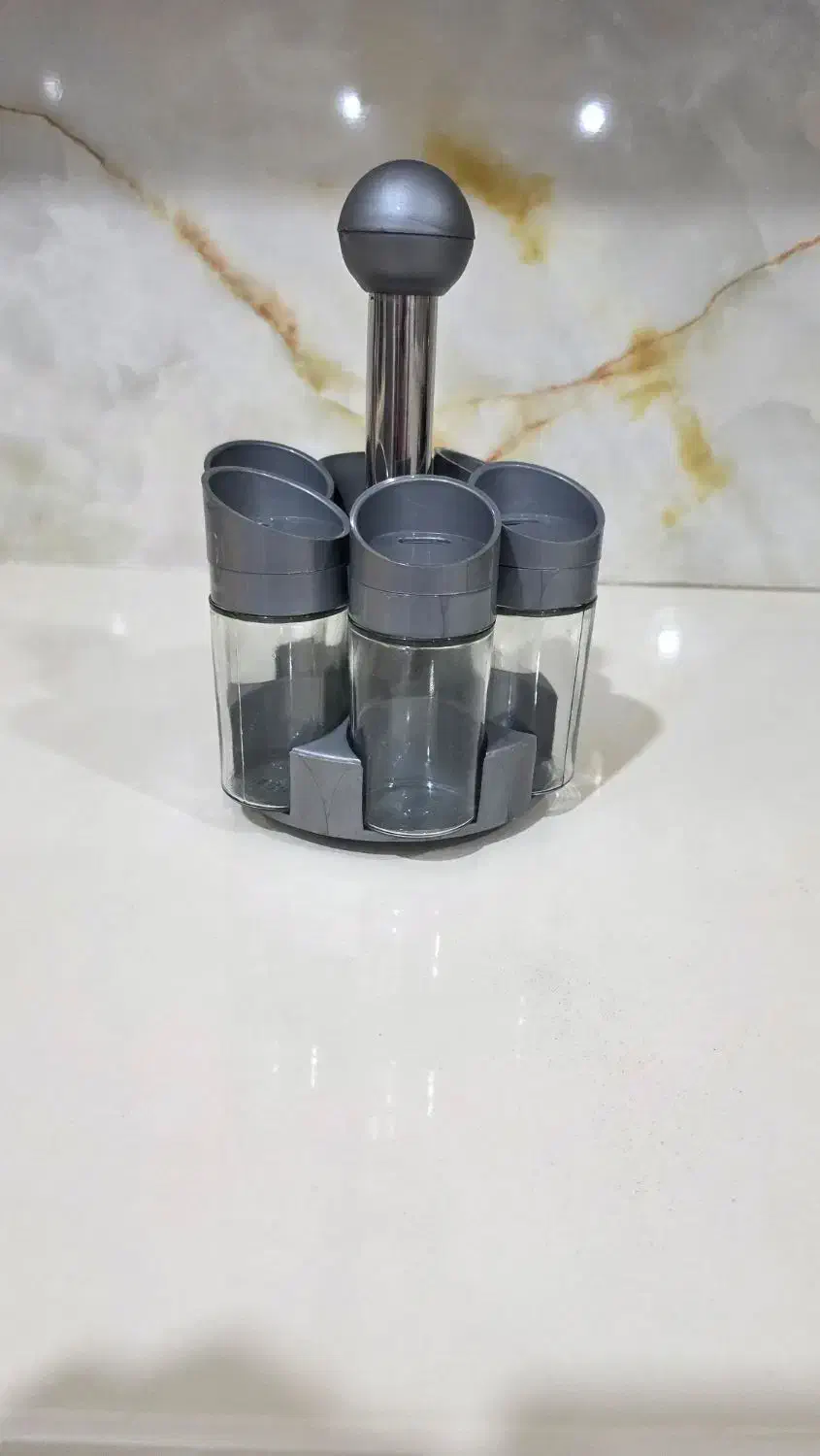 جا ادویه ۶ تیکه با قابلیت چرخش|ظروف نگهدارنده، پلاستیکی، یک‌بارمصرف|بهبهان, |دیوار