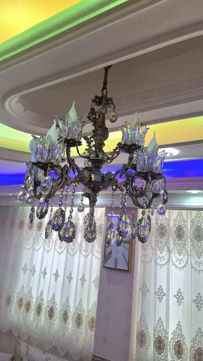 لوستر برنز اصل|لوستر و چراغ آویز|بناب, |دیوار