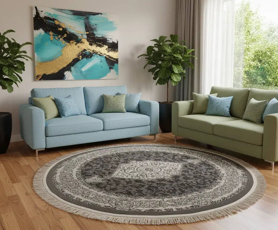 انواع فرش گرد قطر ۱ و قطر یک و نیم (ارسال فوری)|فرش|تهران, بازار|دیوار