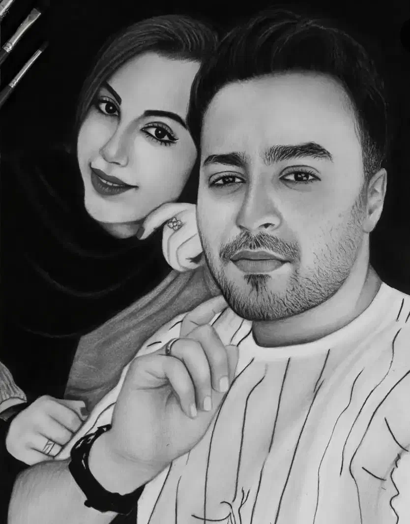 سفارش نقاشی چهره - سیاه قلم|تابلو، نقاشی، عکس|رشت, توشیبا|دیوار