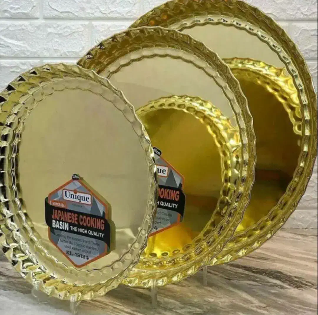 سینی ۳ سایز کنگره استیل یونیک|ظروف سرو و پذیرایی|تهران, مطهری|دیوار