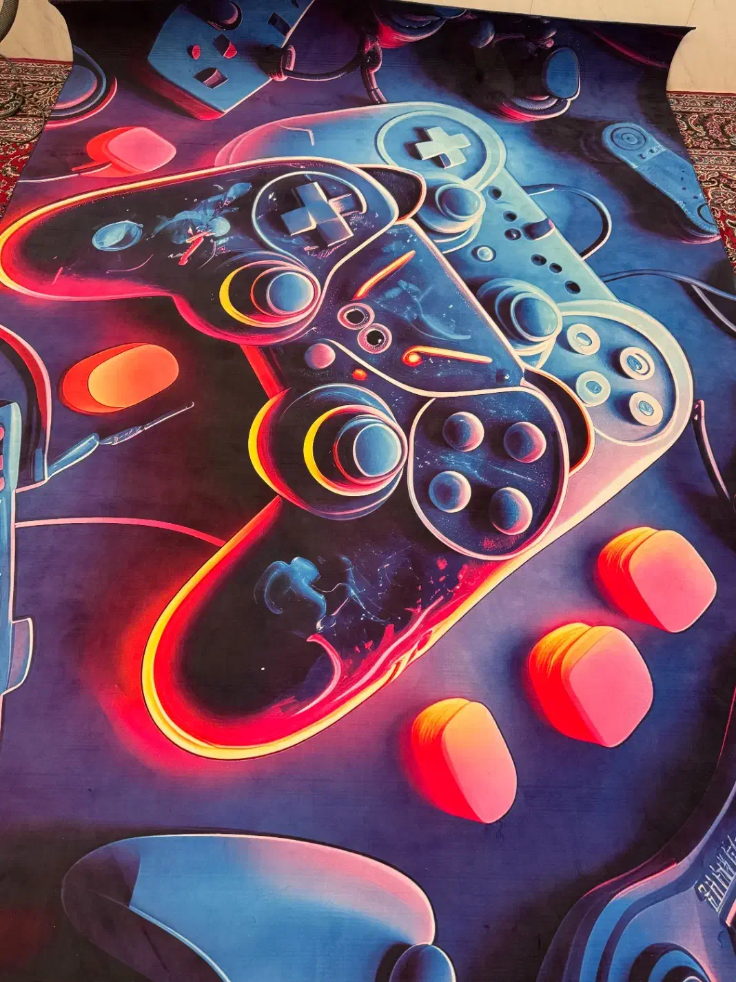 قالیچه طرح گیمینگ مخصوص اتاق گیم|فرش|شهرضا, |دیوار