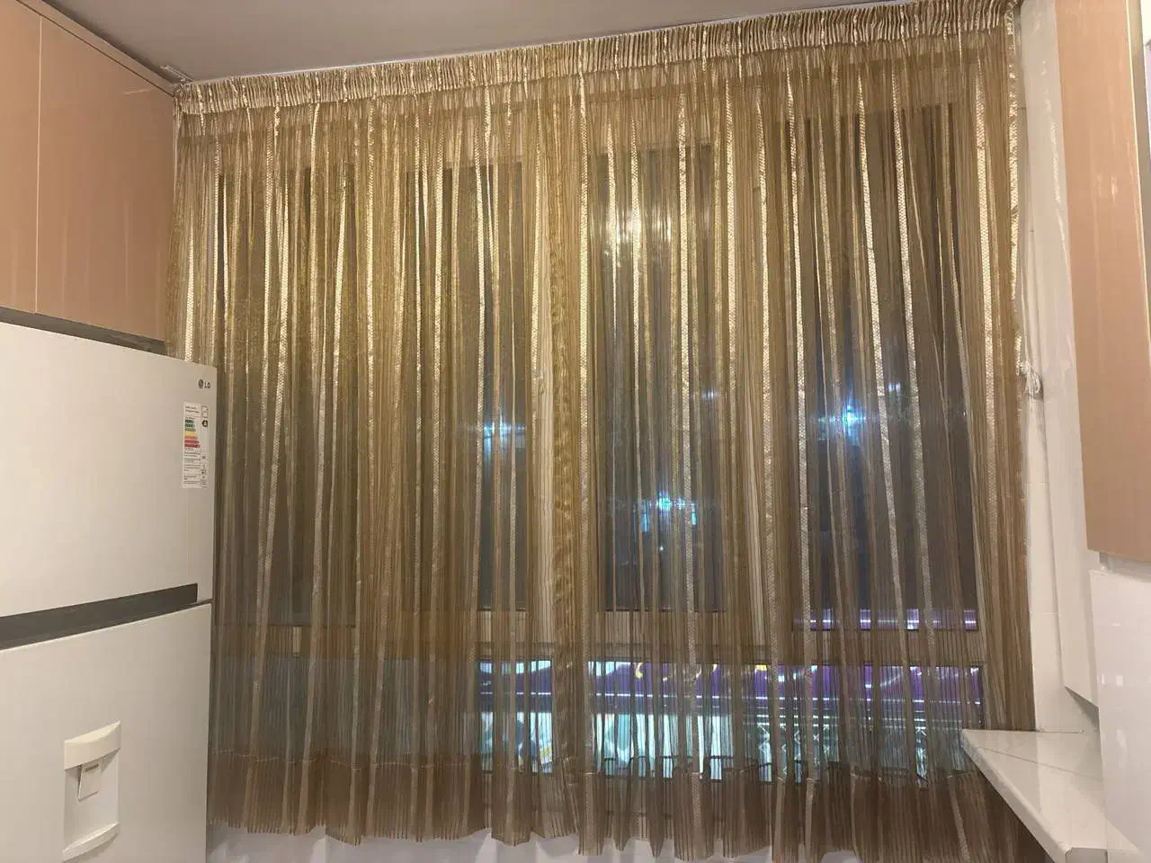 پرده کتان وحریر در حد نو|پرده، رانر، رومیزی|تهران, قزل قلعه|دیوار