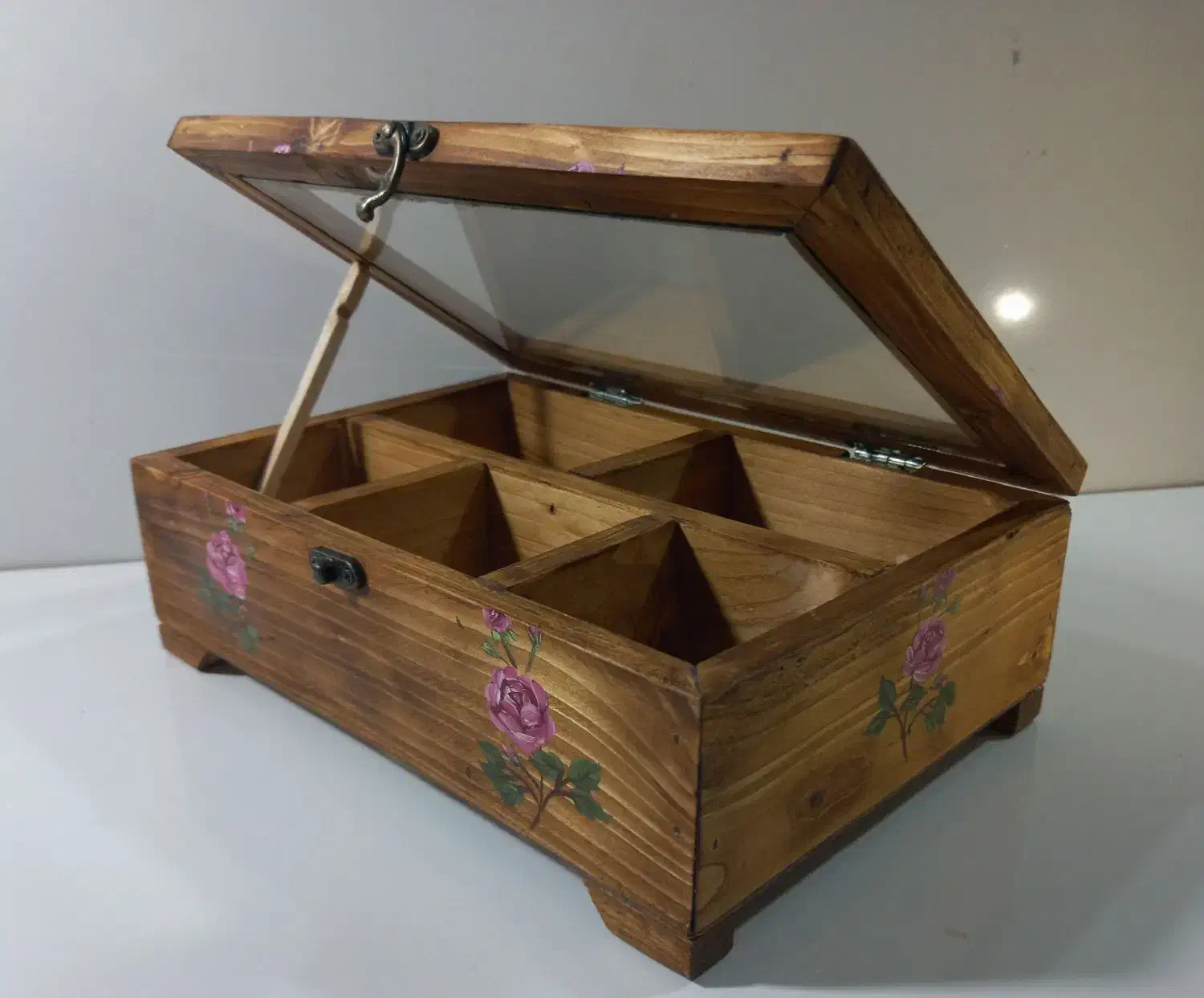 باکس تی بگ تمام چوب نقاشی شده|صنایع دستی و سایر لوازم تزئینی|بجنورد, |دیوار