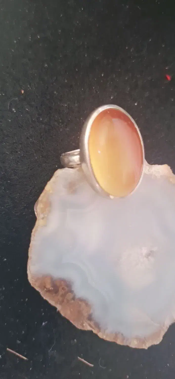 انگشتر نقره مردانه نگین عقیق شرف شمس، رزق و روزی|جواهرات|آمل, |دیوار