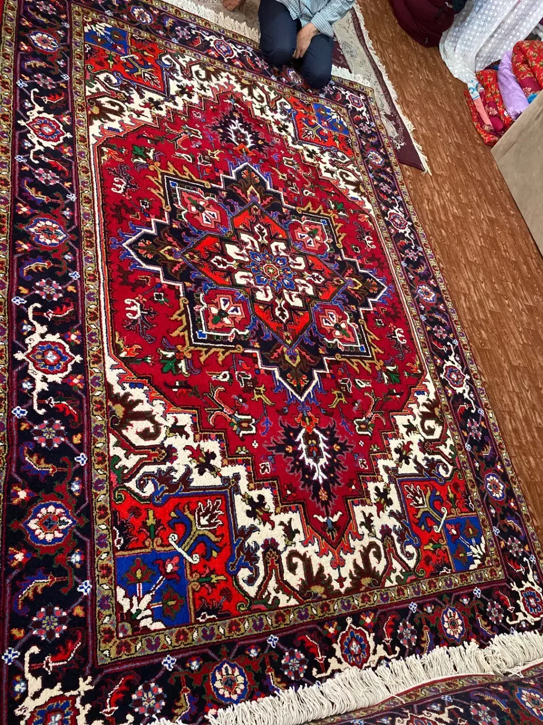 ۲ قطعه فرش دستبافت تاجری هریس|فرش|سراب, |دیوار