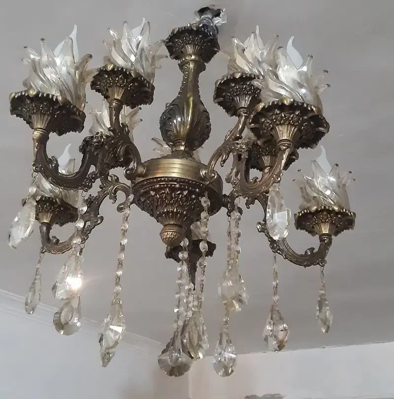 یک جفت لوستر سیاه قلم طرح برنز|لوستر و چراغ آویز|تبریز, |دیوار