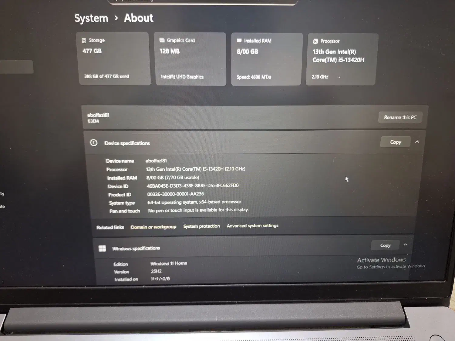 لپ تاپ لنوو ideapad slim3|رایانه همراه|شیراز, آبیاری|دیوار