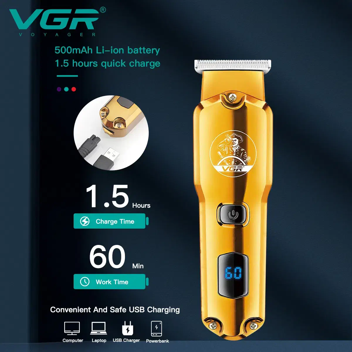 ماشین اصلاح خط زن و صفر زن V-927 از برند معتبر VGR|آرایشی، بهداشتی، درمانی|قم, میرزائیه|دیوار