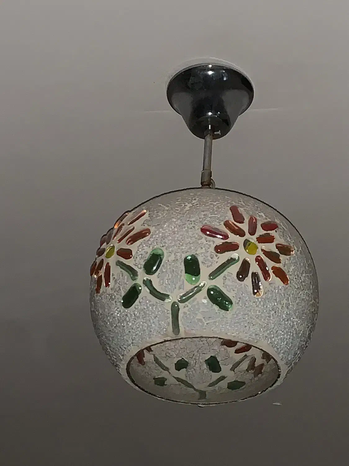 لوستر حبابی طرح گل برجسته کاملا سالم|لوستر و چراغ آویز|رشت, معلم|دیوار