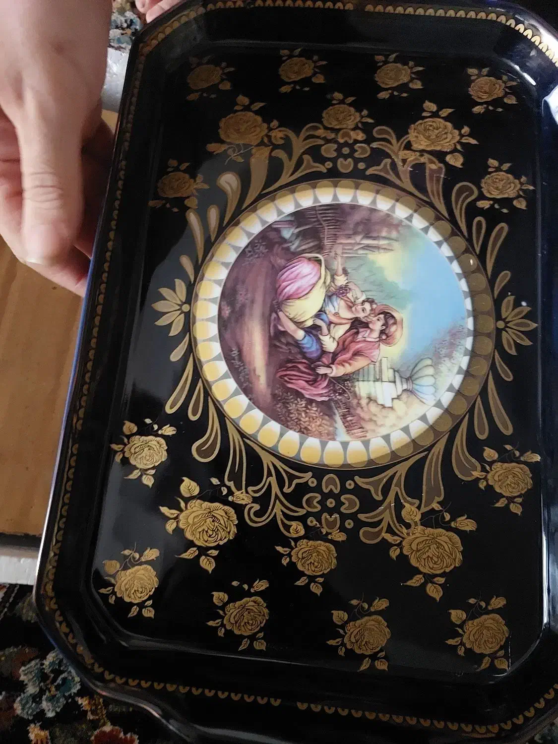 تنگ جام اگرمن بستنی خوری سرمه ای با سینی نو|ظروف سرو و پذیرایی|اصفهان, شاه پسند|دیوار