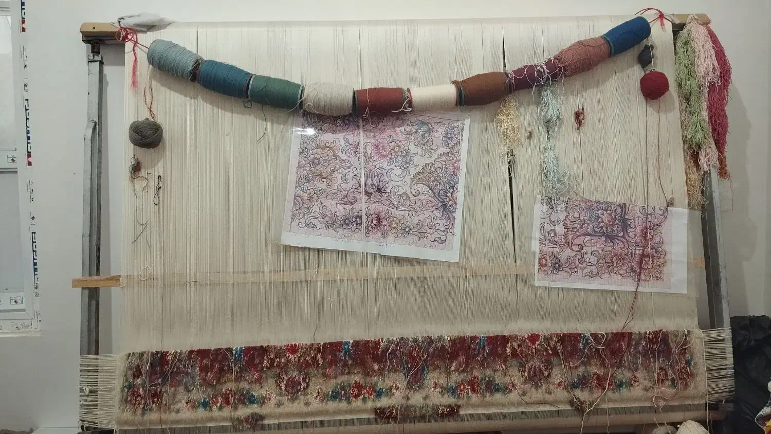 فرش نیمه کاره خالچه علیا|فرش|تبریز, |دیوار