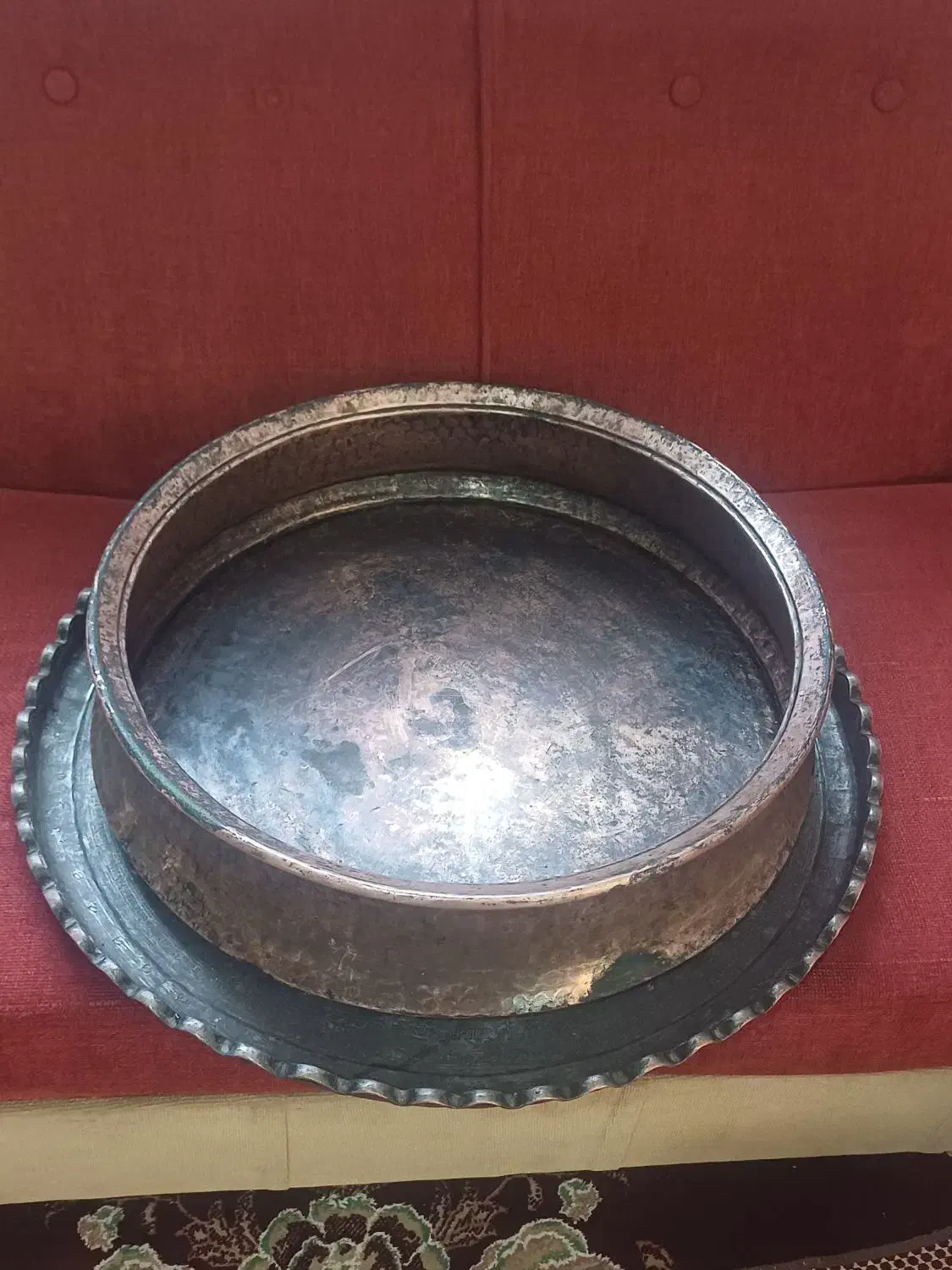 فروش تشت وسینی بزرگ مسی|کلکسیون اشیاء عتیقه|دابودشت, |دیوار