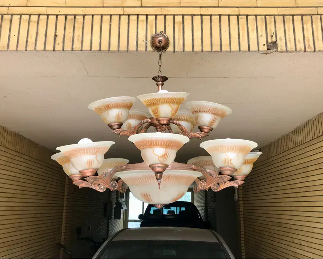 لوستر حبابی ۱۳ شاخه همراه ۱۳ لامپ|لوستر و چراغ آویز|مشهد, کوه سنگی|دیوار