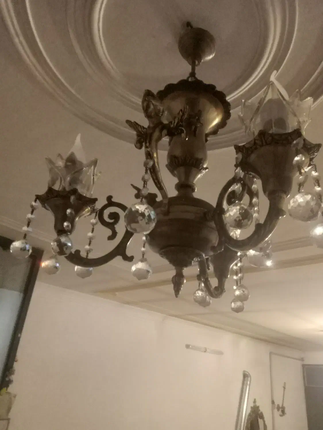 یک جفت لوستر ۳شعله برنز فروشی|لوستر و چراغ آویز|چهاردانگه (تهران), |دیوار