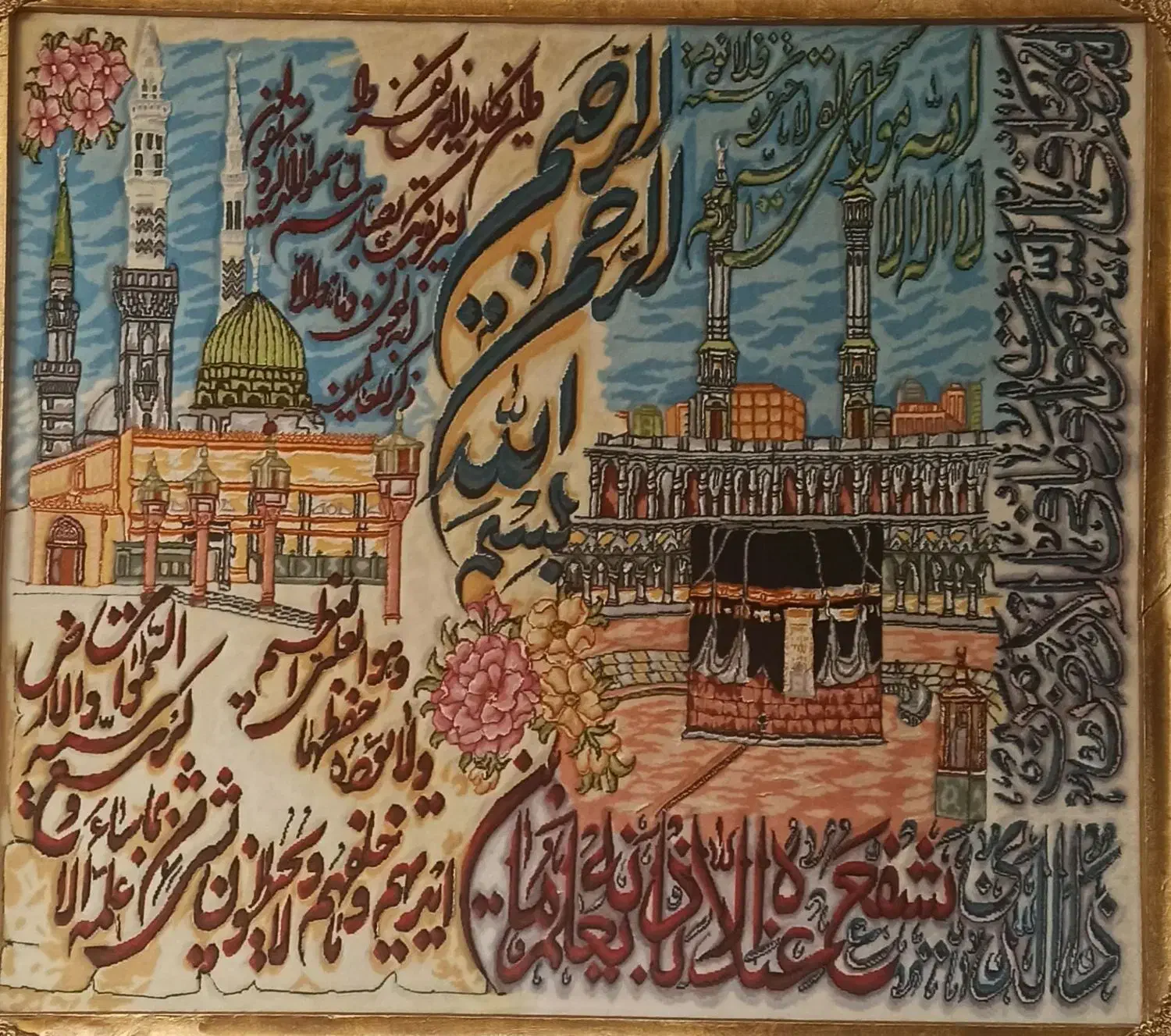 تابلوفرش مکه و مدینه|تابلو فرش|تبریز, |دیوار