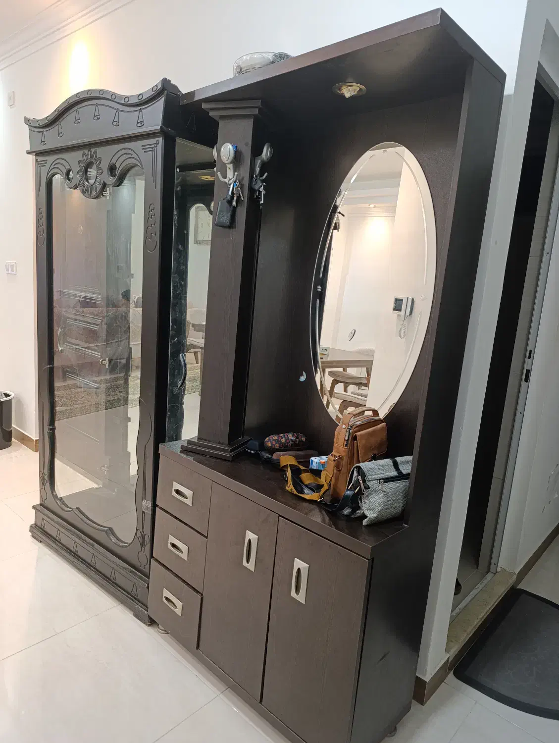 بوفه و جاکفشی در حد نو|جاکفشی، کمد، دراور|بابل, |دیوار