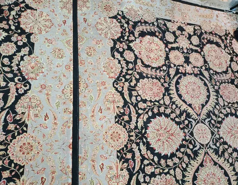 فرش 12 متری و یک جفت 9 متری ابریشم مصنوعی|فرش|چهارباغ, |دیوار
