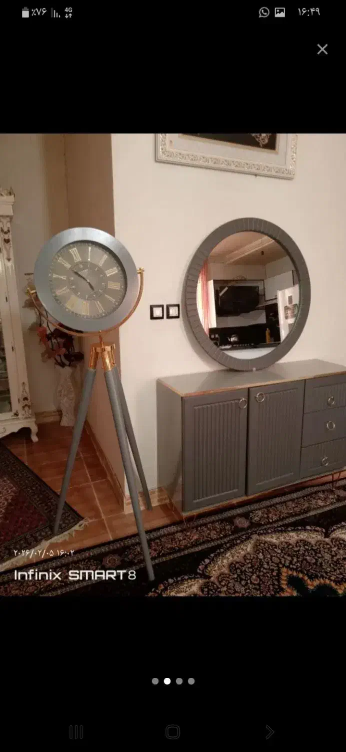 آینه کنسول وساعت|بوفه، ویترین، کنسول|کرمانشاه, |دیوار