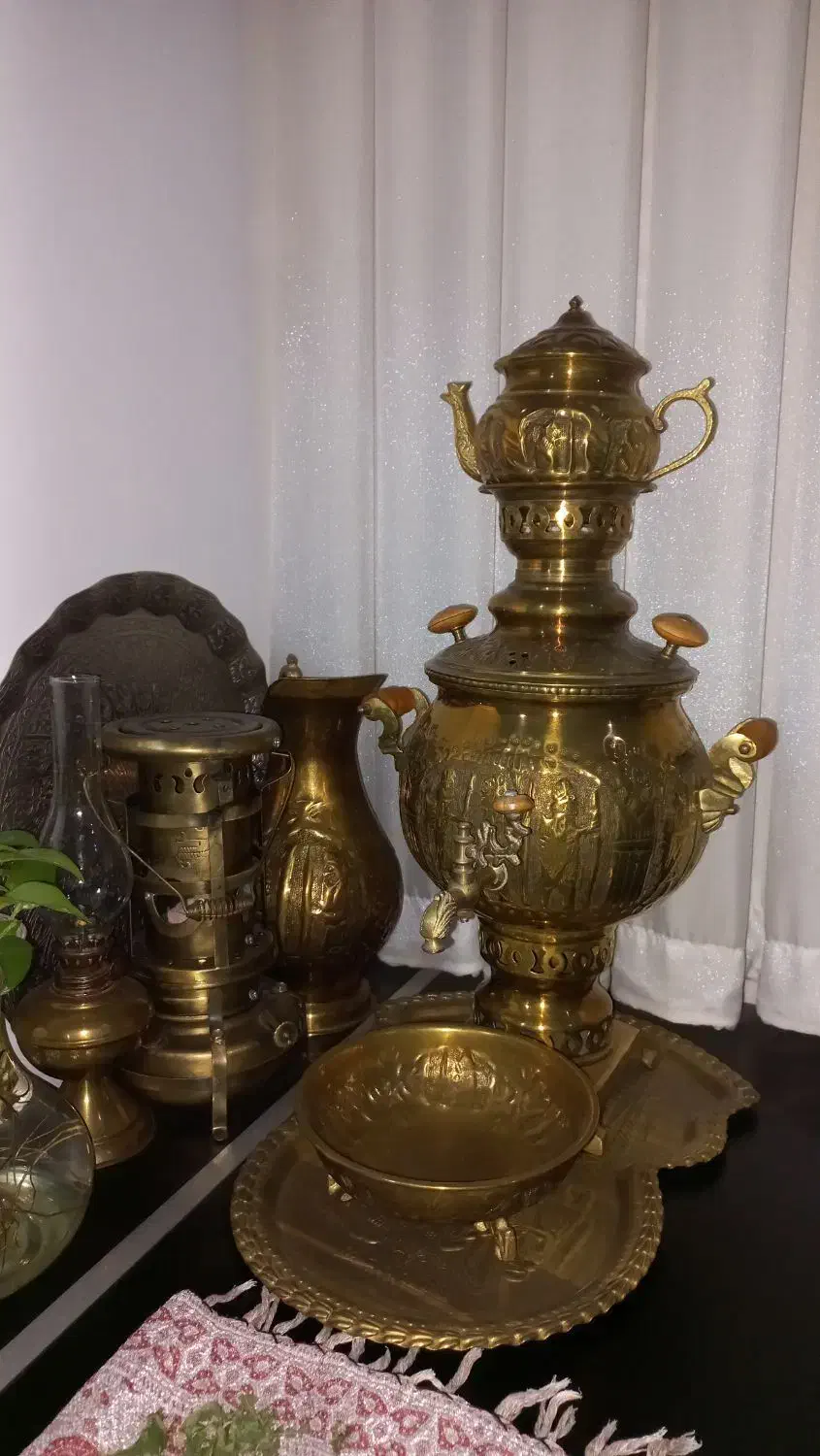 سماور ذغالی سیاه قلم|سماور، چای‌ساز، قهوه‌ساز|ری, سیزده آبان|دیوار