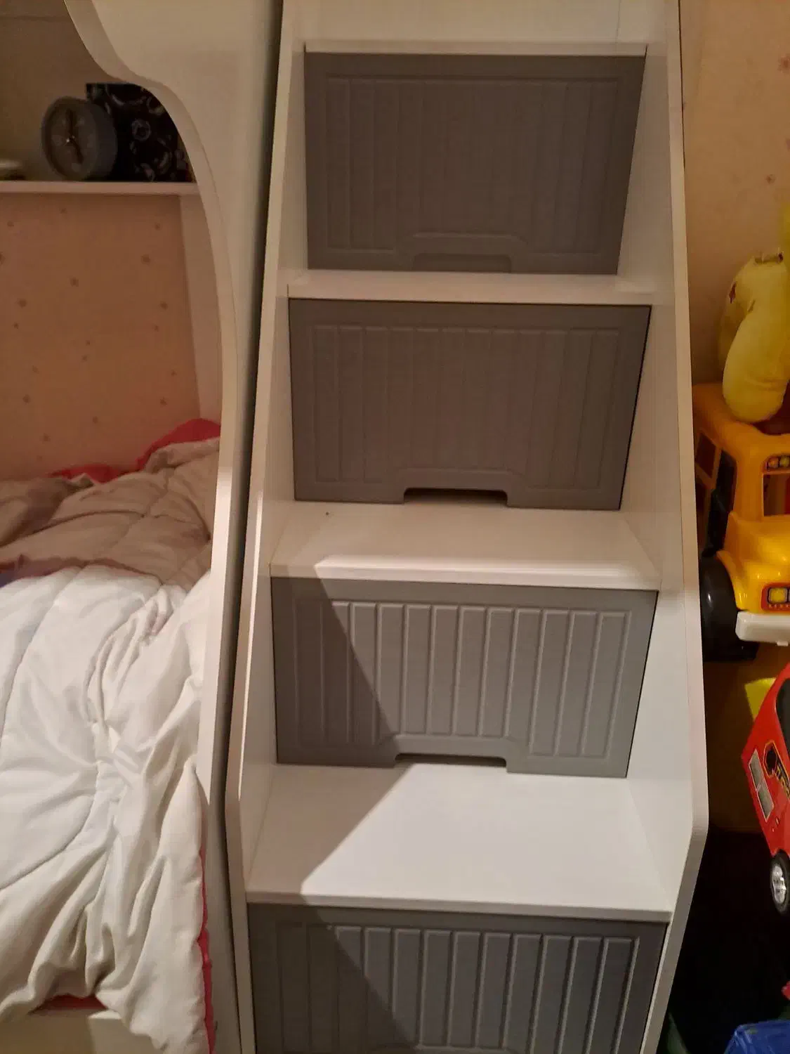 تخت خواب کودک و نوجوان دوطبقه با پله ممبران|تخت و سرویس خواب|گرمدره, |دیوار