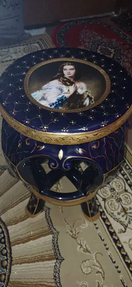 یک جفت گلمیز (پایه) سرمه آیی آب طلا کاری شده|کلکسیون اشیاء عتیقه|شیراز, فرهنگ شهر|دیوار