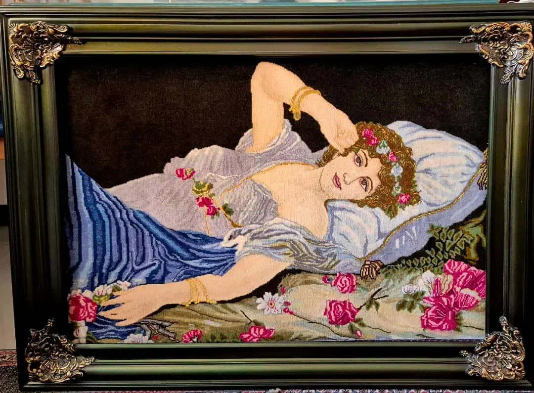 تابلو نفیس فرش دست باف طبیعی قدیمی|تابلو فرش|تهران, قبا|دیوار