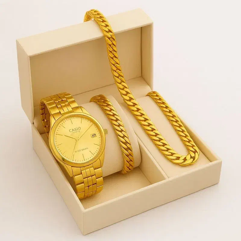 ساعت عقربه ای طلایی Casio  نیم ست Cartier|ساعت|تبریز, |دیوار