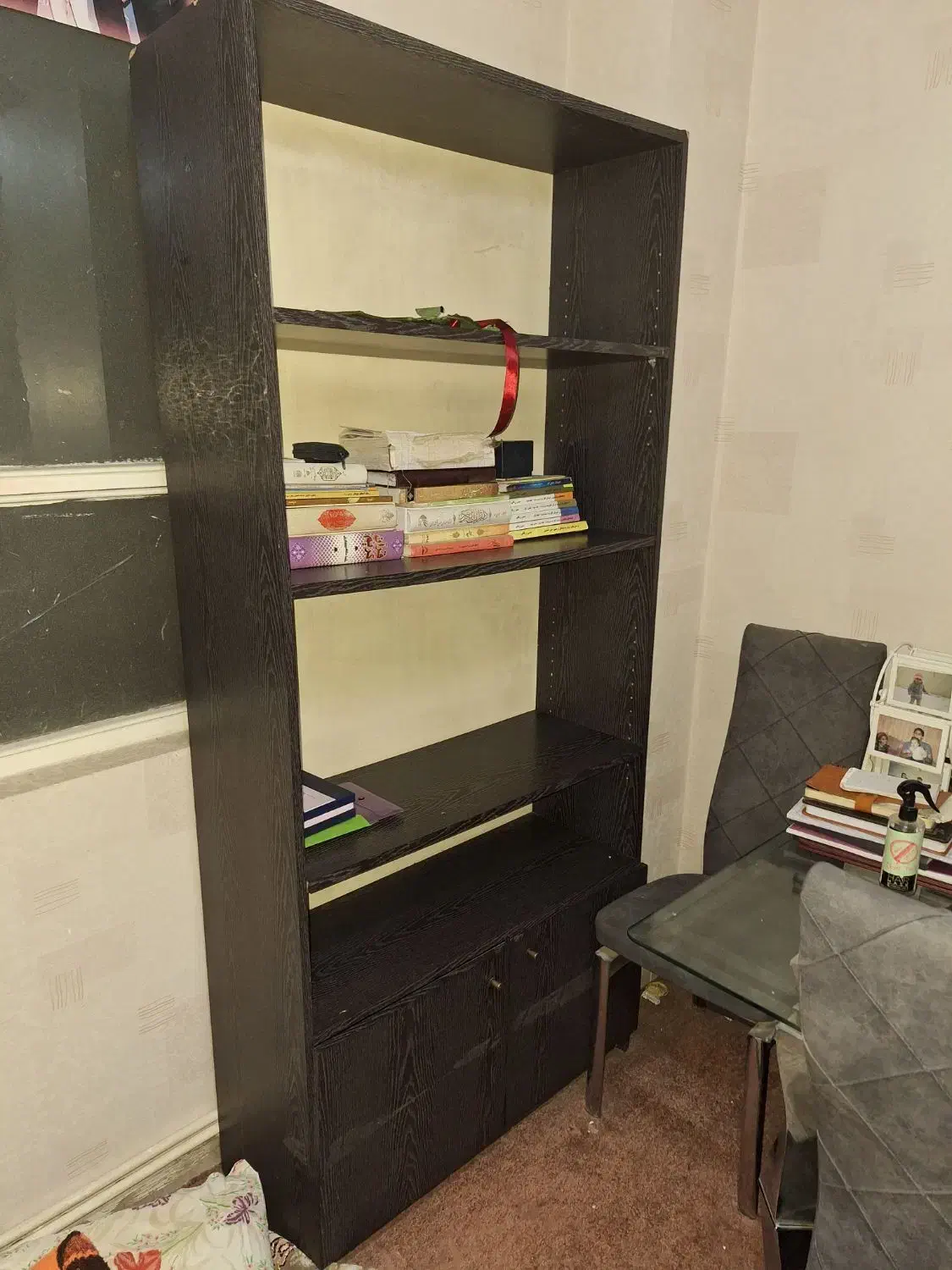 کتابخانه قفسه طبقه بندی  با کمد|کتابخانه، شلف، قفسه‌های دیواری|کرج, فاز ۳ گوهردشت|دیوار